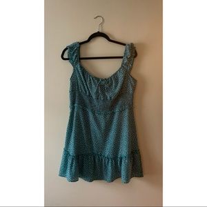 Green cottage core dress